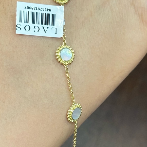 LAGOS Caviar 18K  Yellow Gold Covet Mother Of Pearl Five Station Bracelet - Picture 5 of 15